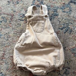 Charming Cream Corduroy Kids Overalls